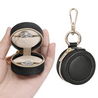 Mini étui à bijoux de voyage 2-en-1 avec porte-bagues et porte-clés pour femme, organiseur portable pour boucles d'oreilles/colliers, idéal pour les mariages et les fêtes