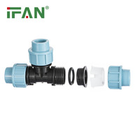 IFAN Raccords en PEHD ASTM D3350 très demandés 20-110MM, Raccords de tuyauterie en PEHD, Raccords de compression en PP en forme de T