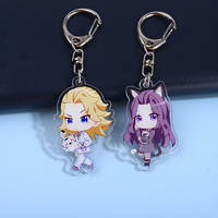 Transparent personnalisé acrylique porte-clés porte-clés en plastique en vrac accessoire mignon porte-clés pas de quantité minimale de commande en gros pas cher Anime époxy paillettes