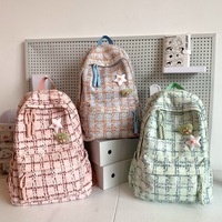 Sacs d'école vintage uniques pour adolescents, sacs à dos en velours côtelé au design de niche pour étudiantes