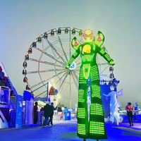 Costume de robot LED pleine couleur, costume de robot LED, tissu lumineux LED avec vision nocturne, tissu lumineux LED pour la danse, combinaison lumineuse