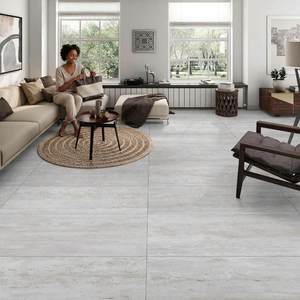 Grain de bois 600x1200mm carreaux de porcelaine mats sculptés émaillés design anti-dérapant pour salon extérieur salle à manger Domino argent - Product Image 1