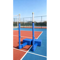 Poteau de filet de volley-ball en acier réglable de haute qualité pour terrains extérieurs, avec base creuse stable et boîte vide