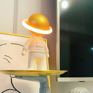 Lámpara de proyección de cielo estrellado con temática de astronauta, luz ambiental lunar y terrestre, regalo creativo para niñas, dormitorio con temática de astronauta - Product Image 2