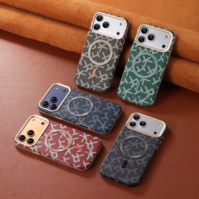 Phone Case for iphone 17Air 16 15 14 Promax Leather Shockproof Bumper Phone Cover High Quality Fashion Business Frosted Magnetic