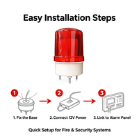 Balise lumineuse rotative d'avertissement 12V 24V DC 220V AC avec alarme sonore et clignotante pour alarme incendie, sécurité et avertissement industriel