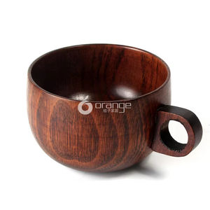 Taza de café y té de madera de vientre grande de <span class=keywords><strong>grano</strong></span> de madera Vintage con logotipo personalizado, tazas y platillos de té de estilo de diseño bonito - Product Image 1