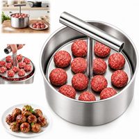 Machine à boulettes de viande, outil manuel en acier inoxydable pour 6/12 boulettes, presse à viande pour attendrir et façonner
