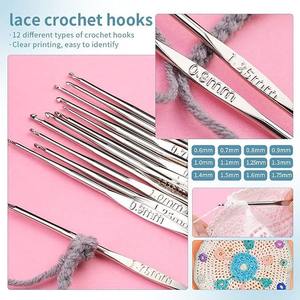 Kit de <span class=keywords><strong>crochet</strong></span> pour débutants de 130 pièces avec sac à main, ensemble d'aiguilles à <span class=keywords><strong>crochet</strong></span> avec <span class=keywords><strong>livre</strong></span> de <span class=keywords><strong>crochet</strong></span>, fournitures de <span class=keywords><strong>tricot</strong></span> et de <span class=keywords><strong>crochet</strong></span> - Product Image 3