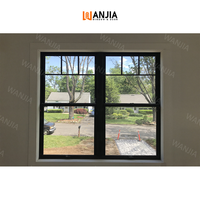 Ventanas corredizas verticales de elevación directa de fábrica WANJIA, ventanas de aluminio de un solo lado, ventanas de vidrio de doble caída