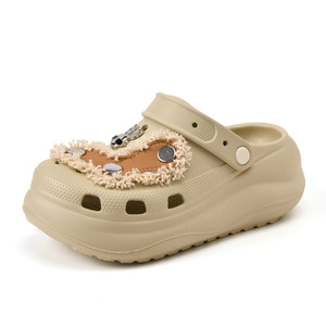 Puff Shaped <b>Clogs</b> Thick Soled Height Increasing Breathable Non Slip Beach Sandals For Women Summer Style EVA Sole One Piece - Product Image 5