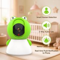 Caméra IP WiFi 3MP Frog, caméra de sécurité sans fil intérieure avec vision nocturne, détection humaine, suivi automatique, surveillance de bébé, d'animaux domestiques et de la maison