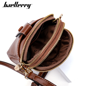 Baellerry Túi xách nữ mini túi đưa thư Túi Đeo Vai khóa kéo đôi bằng da cho nữ - Product Image 4