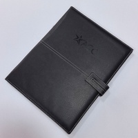 Carpeta de Documentos A4 Personalizada de Fábrica, en Cuero PU Negro con Cierre a Presión, Portafolio de Oficina para Regalo Corporativo