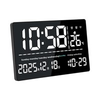 Intelligenter LED-Wecker mit Großem Display, Digitaler GPS-Auto-Zeitsynchronisation, Wandmontierter Ewiger Kalender, Thermometer, WLAN