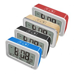 Modern <b>Mini</b> LCD Digital Display Alarm Clock Large USB Powered Backlight Automatic Photosensitive Silent <b>Desk</b> Table Clock Bedside - Product Image 1