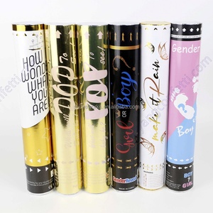 Forniture per feste a sorpresa Color genere rivelano coriandoli di carta cannoncino rosa blu tubo polvere biodegradabile - Product Image 4