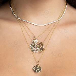 อัญมณีแฟชั่นสำหรับผู้หญิงจี้หัวใจสลายสีรุ้งสีเงิน925สร้อยคอคู่เพื่อนที่ดีที่สุด - Product Image 5