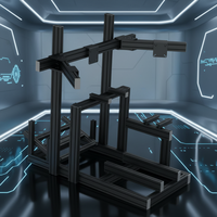 Siège de simulation de course en aluminium Motion 4080 avec support d'écran intégré, siège de jeu pour simulateur de conduite, cockpit de simulateur de course DIY