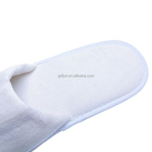Pantoufles d'hôtel jetables en <span class=keywords><strong>velours</strong></span> blanc avec Logo cosmtomisé <span class=keywords><strong>chinois</strong></span> brodé pour hommes - Product Image 6