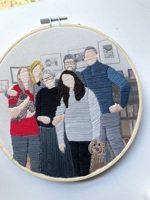 Regalos promocionales para el Día de la Madre, retratos personalizados bordados a mano en algodón, obras de arte familiares y de parejas.