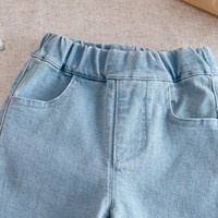 Pantalon en jean évasé pour filles, taille mi-haute, avec fermeture élastique, teint en pièce, collection Printemps/Automne, vente en gros