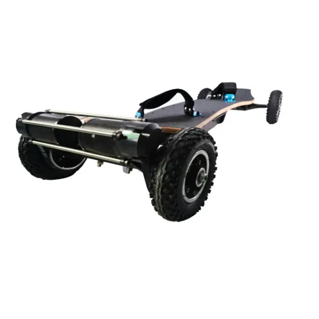 H2C-01 Motor ganda Off-Road Skateboard listrik 2000W 36V semua medan 4 roda ban PU uniseks 10AH baterai Aloi aluminium