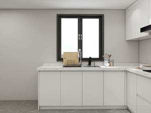 Cuisine moderne en contreplaqué modulaire avec finition blanche brillante, avec évier, personnalisable pour les appartements - Product Image 3