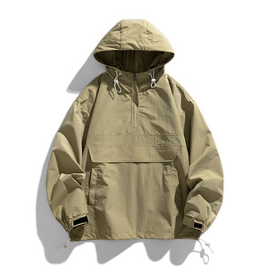 Chaqueta Anorak Impermeable Personalizada con Cremallera de 1/4, Sudadera con Capucha, Cortavientos para Hombre, Chaqueta Anorak para Primavera y Otoño, Chaqueta Urbana para Hombre - Product Image 2