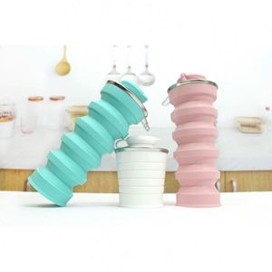 Gobelet isotherme pliable personnalisé avec logo, léger, portable, 500 ml, de qualité alimentaire, sans BPA, réutilisable - Product Image 2