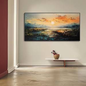 <span class=keywords><strong>Pittura</strong></span> paesaggistica SQ <span class=keywords><strong>acqua</strong></span> tranquilla lago tramonto <span class=keywords><strong>pittura</strong></span> a olio canne da parete arte calma tranquilla decorazione da sera <span class=keywords><strong>pittura</strong></span> blu <span class=keywords><strong>verde</strong></span> <span class=keywords><strong>acqua</strong></span> - Product Image 1