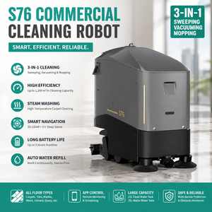 S76 smart scrubber robot high temperature carpet steam cleaning all floor tile wood carpet marble adaptable - Product Image 2