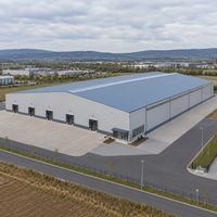 Bâtiment préfabriqué en acier résistant au feu EN S355 avec panneaux en laine minérale pour entrepôt, atelier et bureau