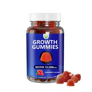 Offre Spéciale 10000mcg Biotin Boost Gummies de croissance de barbe de bonbons gommeux favorisent une barbe plus forte pousser la saveur de framboise conçue pour les hommes - Product Image 1