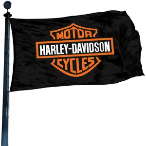 3x5ft yüksek kalite özel tasarım afiş 100% Polyester özelleştirilmiş tedarik harley davidson bayrağı