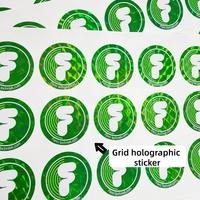 Autocollants personnalisés en vinyle holographique à motif quadrillé, décalcomanies irisées pour logo de marque avec texture quadrillée pour l'artisanat de bougies
