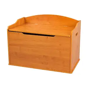 Austin wooden toy box/bench with safety hinged lid - Honey for ages 3 +