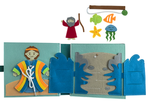 Libro Sensorial Bíblico Cristiano Hecho a Mano para Niños Pequeños - Actividades Sensoriales para Niños y Niñas, Regalo de Bautismo - Product Image 5