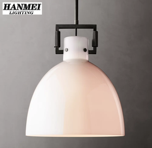 Luminaire suspendu en laiton antique et verre pour hall d'entrée nord-américain, avec LED, hauteur réglable, lumière blanc chaud HM-HR-053 Antique - Product Image 5