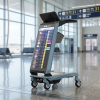 Affichages numériques interactifs pour aéroports : chariot intelligent avec navigation IA, divertissement vidéo et affichage touristique – Garantie 1 an