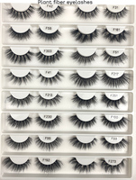 F5B Vente en gros Cils en fibres végétales faits à la main de la marque HITOMI, naturels, 15 mm, en bande, courts, pour végétaliens, avec tige en coton noir, faux cils