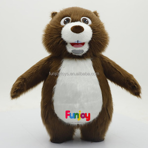 Costume <span class=keywords><strong>de</strong></span> mascotte gonflable en fourrure longue et moelleuse, <span class=keywords><strong>castor</strong></span> brun, 2,2 m, tenue réaliste d'animal <span class=keywords><strong>de</strong></span> rivière pour fête <span class=keywords><strong>de</strong></span> carnaval et cosplay - Product Image 2