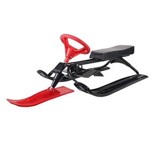 <span class=keywords><strong>Luge</strong></span> à roulettes pour enfants en plastique et acier <span class=keywords><strong>avec</strong></span> <span class=keywords><strong>volant</strong></span>, 7 kg, 123x50x38 cm, pour le ski - Product Image 2