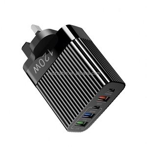 อะแดปเตอร์แปลงไฟแบบ Universal 120W 5 พอร์ต สำหรับเดินทาง ใช้ได้กับปลั๊ก US EU UK พร้อมพอร์ต Type-C และ USB-A สำหรับโทรศัพท์มือถือและหูฟัง - Product Image 4