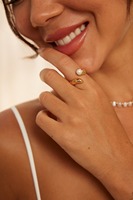 Nouvelle bague réglable rétro blanche en perles artificielles de qualité AAAAA plaquée or avec zircone exquise, accessoires pour femmes MoLin 2025