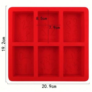 Moule en silicone pour bougie aromatique faite à la main, design flamant rose carré, 6 cavités, sans BPA, OEM/ODM, respectueux de l'environnement, personnalisable - Product Image 2