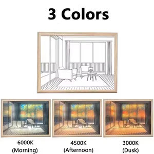 Lámpara Mural Decorativa para el Hogar Creative Life, Lámpara LED Recargable, Marco de Fotos con Diseño de Madera, Lámpara de Mesa con Luz de Dibujo - Product Image 4