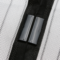 Moustiquaire magnétique invisible personnalisée en polyester à rayures grises pour porte française, rideau de porte anti-moustiques domestique