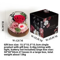 Cadeau idéal pour les meilleurs amis, mariage, anniversaire, garçons, filles : fleur préservée sous cloche en verre, fleur séchée pour la Saint-Valentin, Noël, remise de diplôme