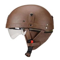 Casque Demi-Face Rétro Vintage en ABS avec Fermeture Rapide pour Trottinette Électrique Unisexe Toutes Saisons DOT/ECE Design Graphique